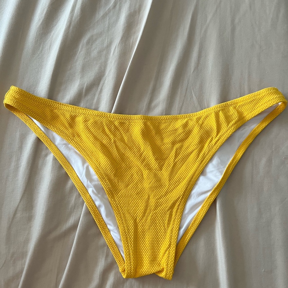 Shade & Shore Textured Yellow Bikini Bottom